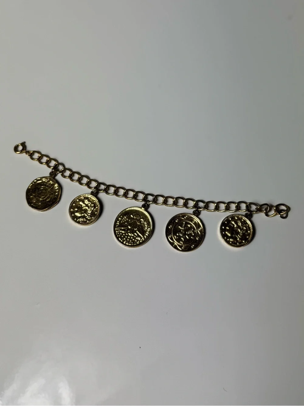 Gold Coin Charm Link Bracelet - Women Jewelry - Picture 9 of 13